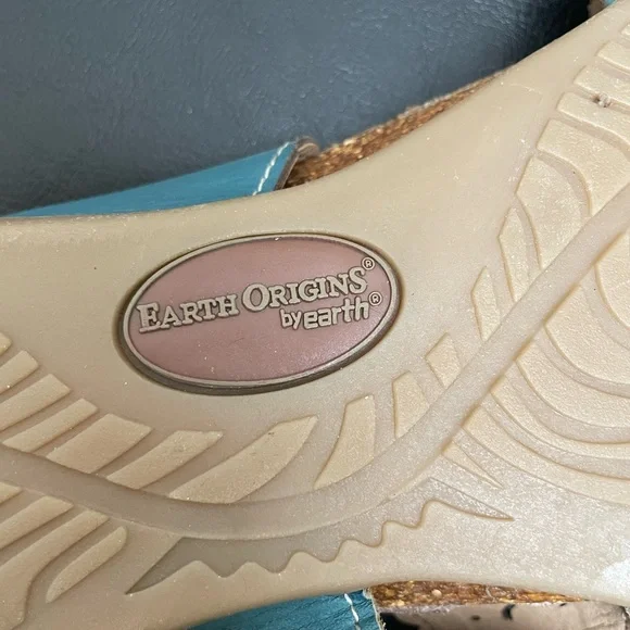 Women’s Earth Origins Tessa Velcro Comfort Sandals Turquoise Teal Blue 11 Wide - Picture 4 of 14